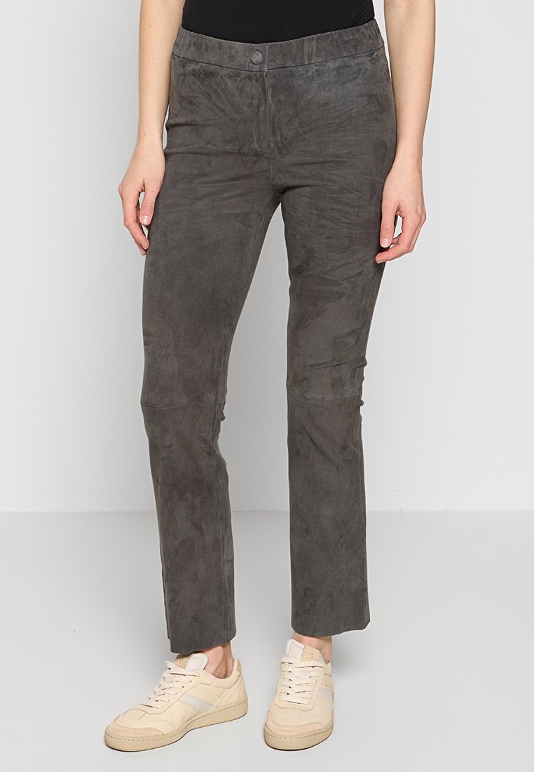 Oakwood Leren broek donkergrijs