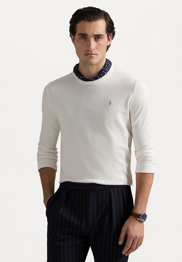 SLIM FIT TEXTURED COTTON SWEATER - Jumper