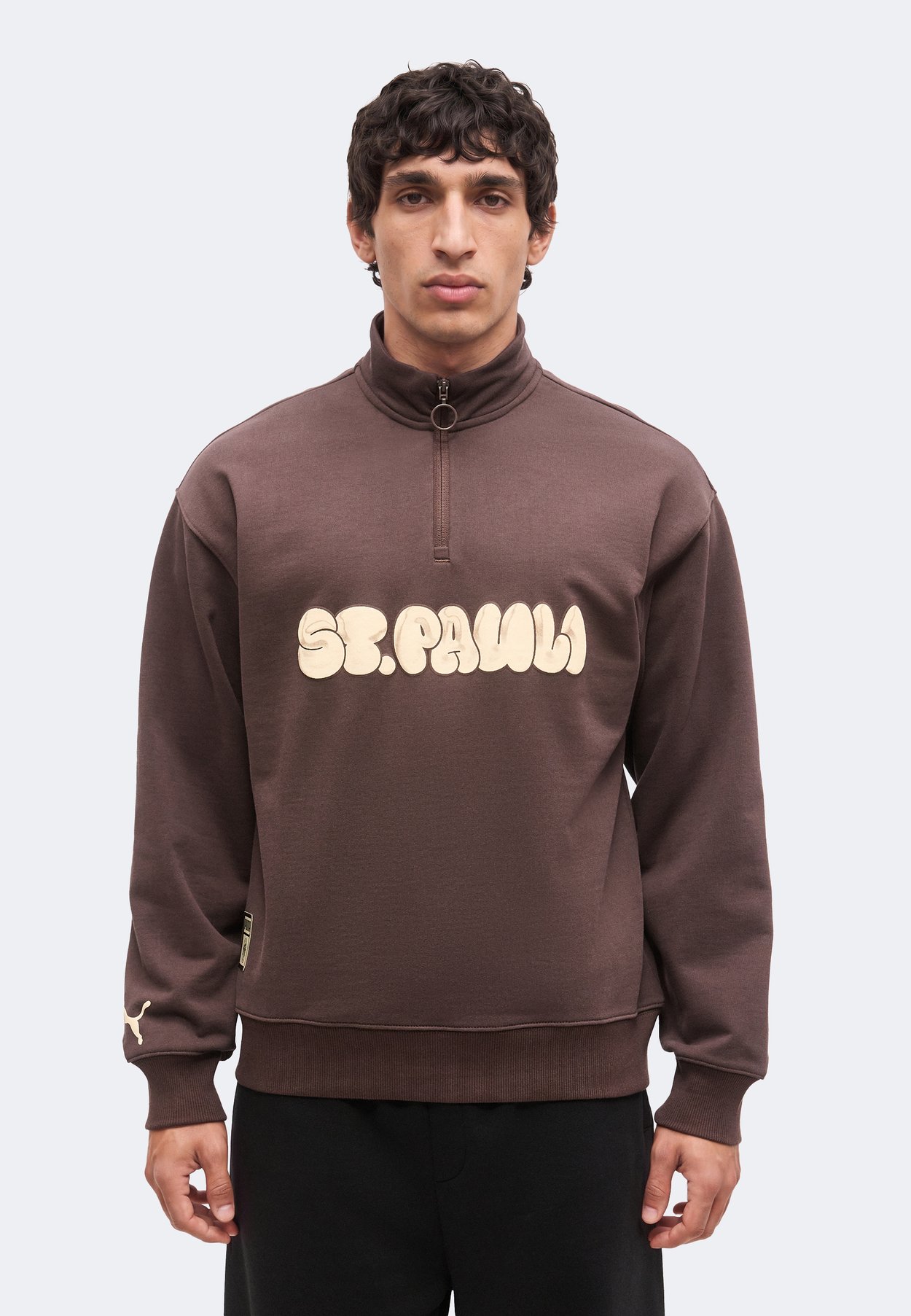 PUMA FC ST PAULI GRAPHIC HALF ZIP - Club wear - chocolate brown/beige