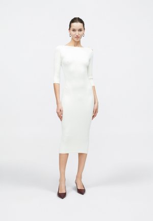 BICE BOAT NECK DRESS - Robe pull - off-white