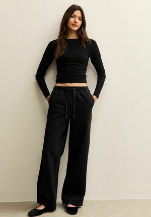 DRAWSTRING WAIST  - Wide leg - black
