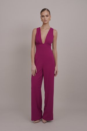 BILLY V NECK - Kombinezon - aubergine