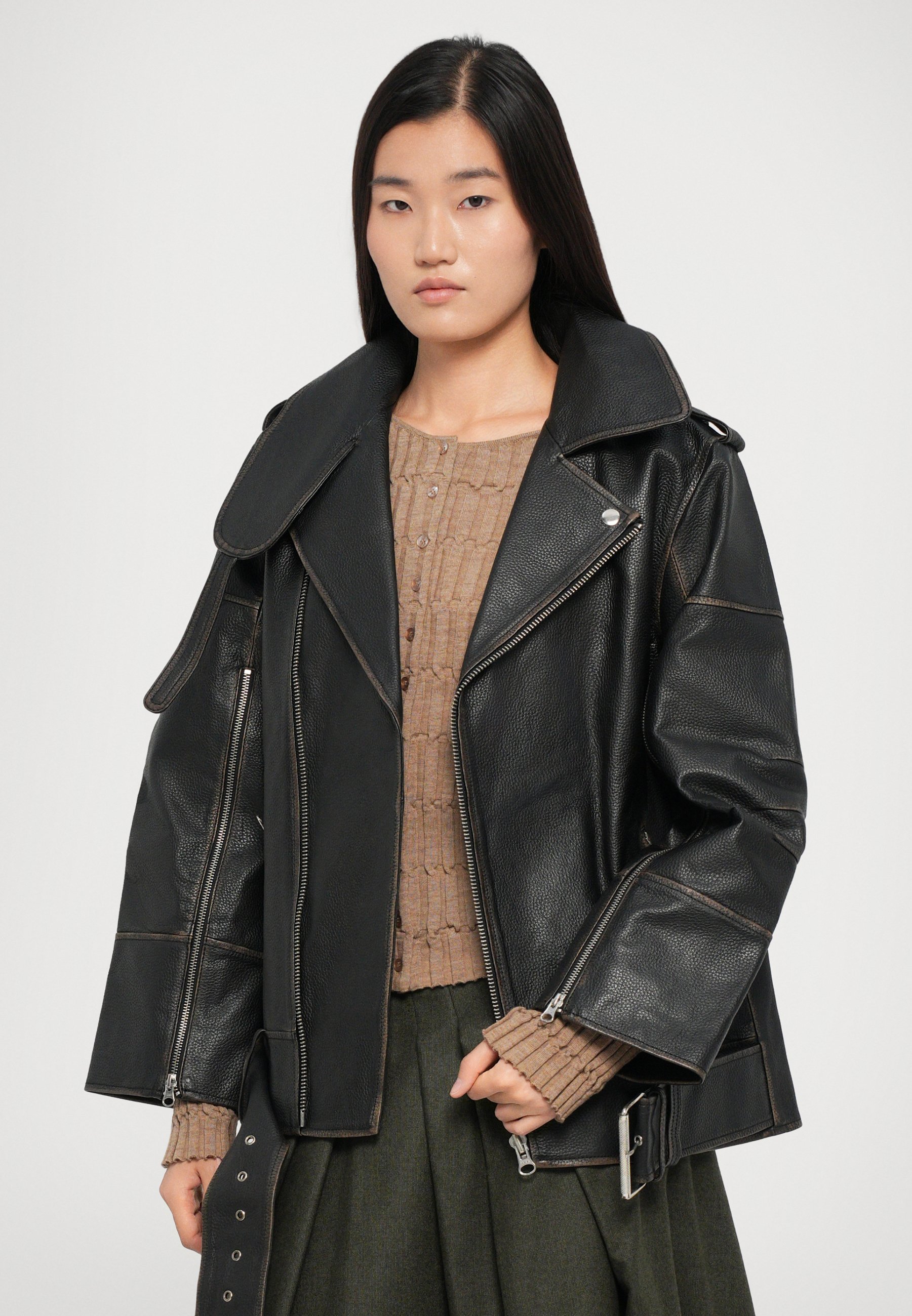 By Malene Birger BEATRISSE - Leather jacket - black - Zalando