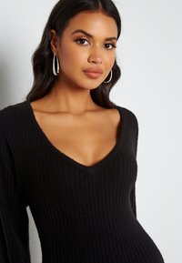 Bubbleroom KNITTED PUFF SLEEVE DRESS - Tubino - black