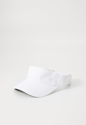 Casquette blanche en tissu, dotée d'un large bord et d'une sangle arrière réglable. Comprend un subtil logo brodé à l'avant.