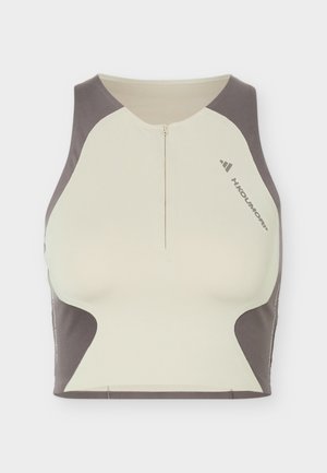 adidas Performance, HK CROP - Top - beige/charcoal