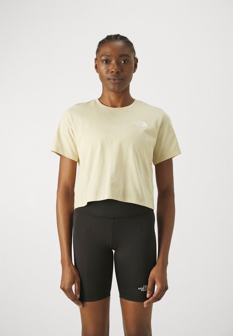 The North Face SIMPLE DOME CROPPED SLIM TEE - Trükipildiga T-särk - gravel