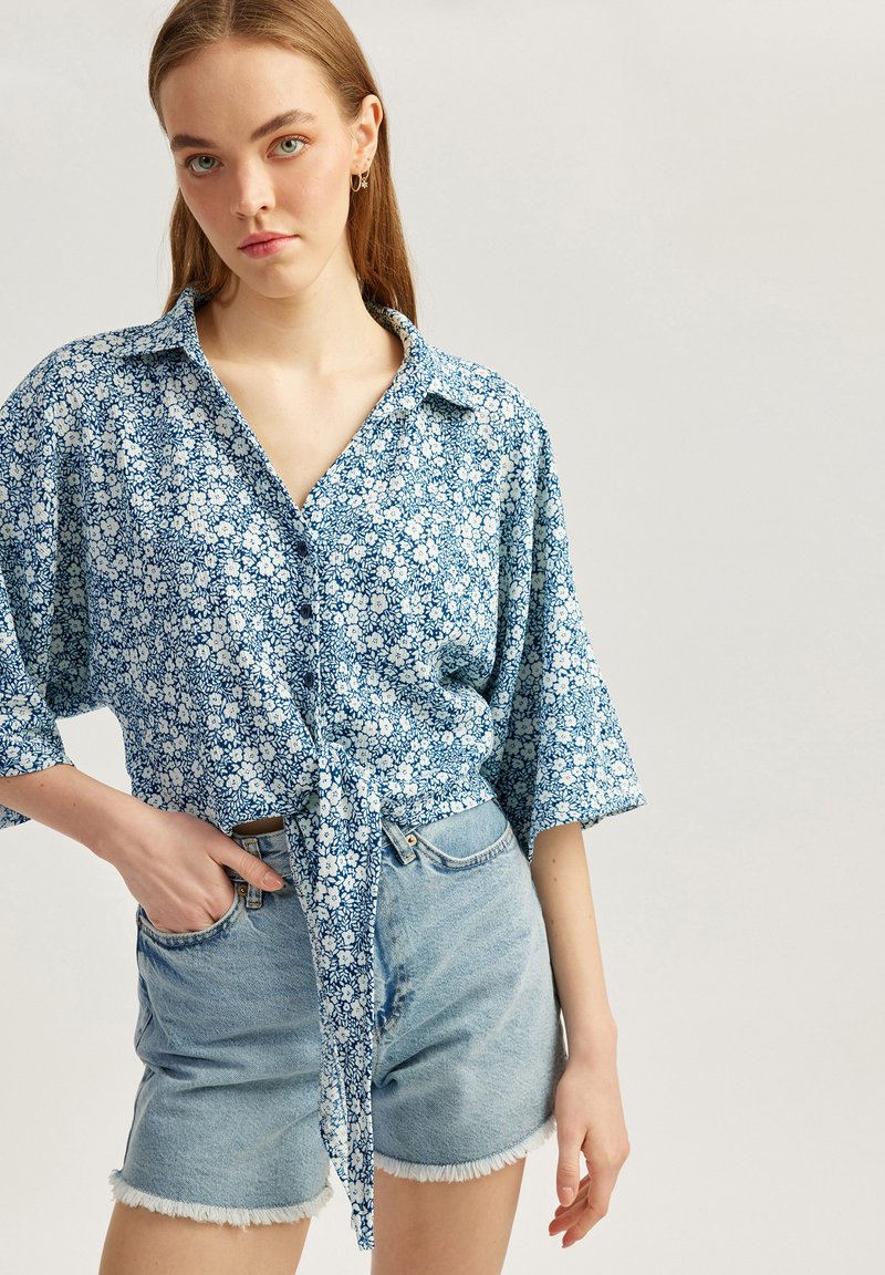 Koton CROP - Skjortebluser - dark blue