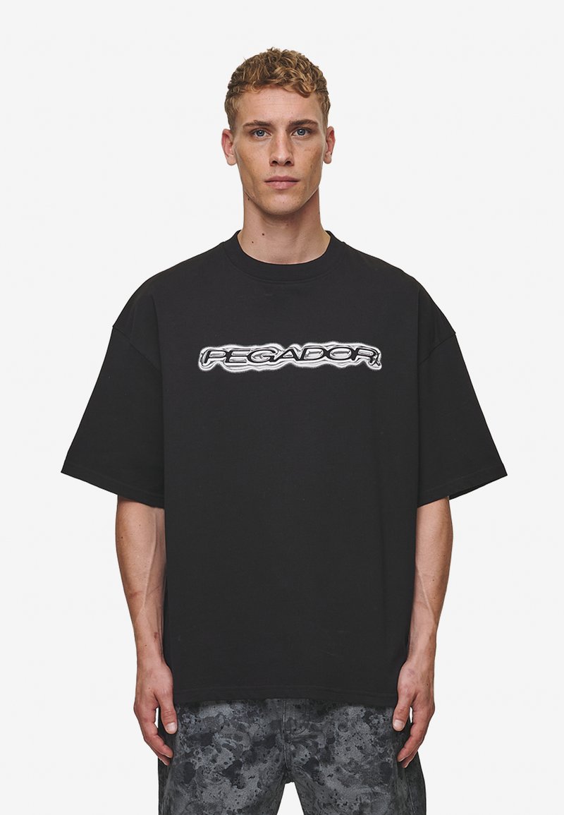 Pegador - BAXTER BOXY TEE - Print T-shirt - washed black, Enlarge
