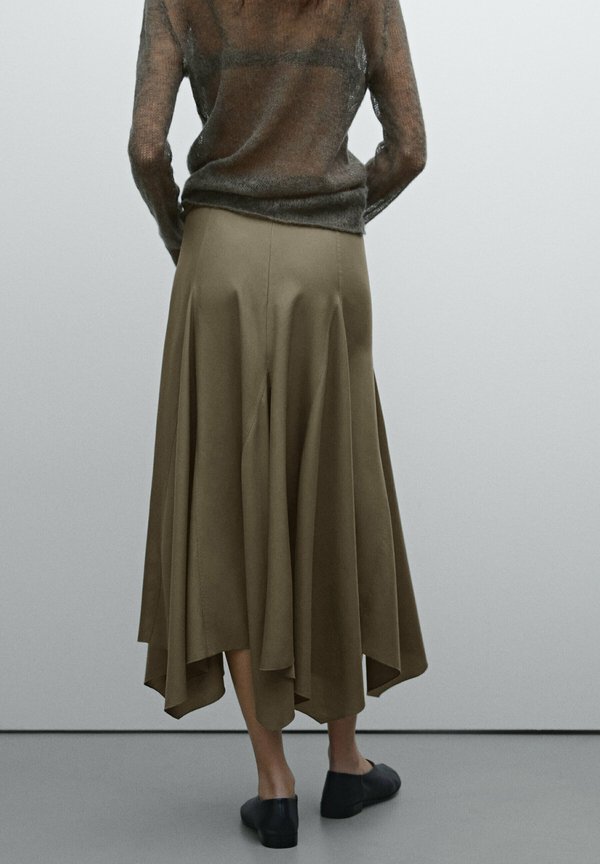 ASYMMETRIC FLOUNCE - A-line skirt - khaki4