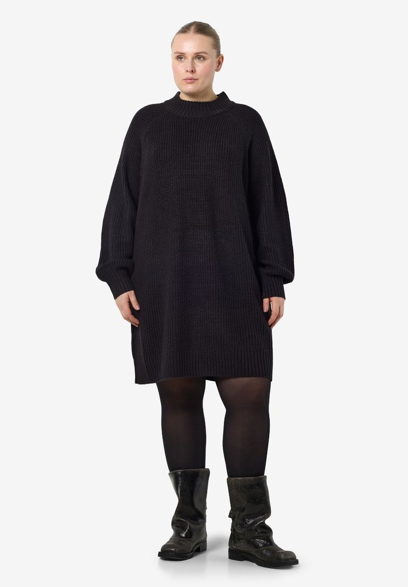 Noisy May NMTIMMY DRESS CURVE Gebreide jurk black/zwart