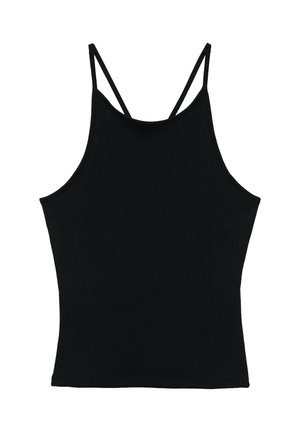 PULL&BEAR, HALTER WITH STRAPS AT THE BACK - TOP - Débardeur - black