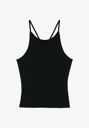 PULL&BEAR, HALTER WITH STRAPS AT THE BACK - TOP - Débardeur - black