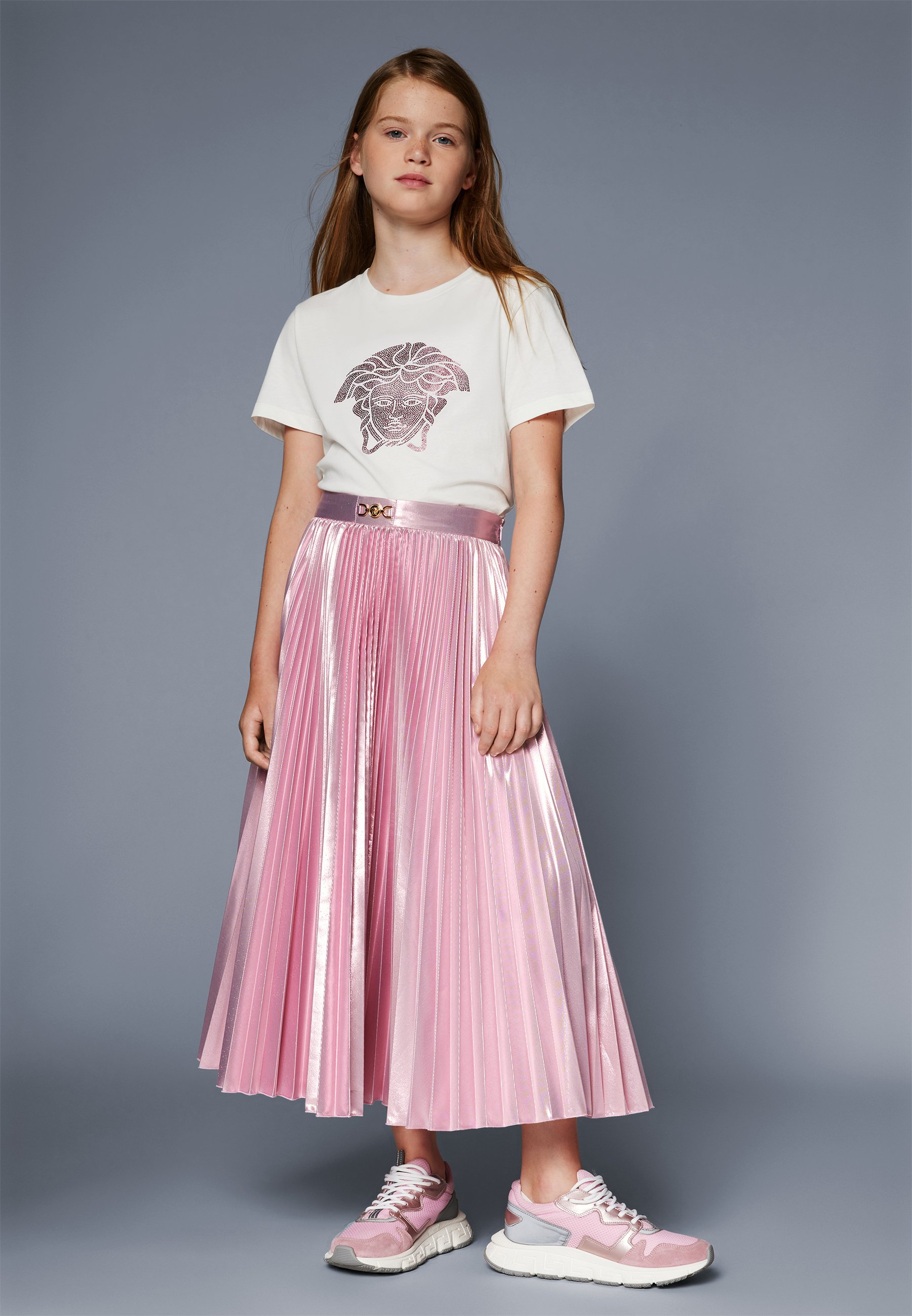 スカート VERSACE Gonna Safety Pin Cover-Up Pleated Skirt | VERSACE US