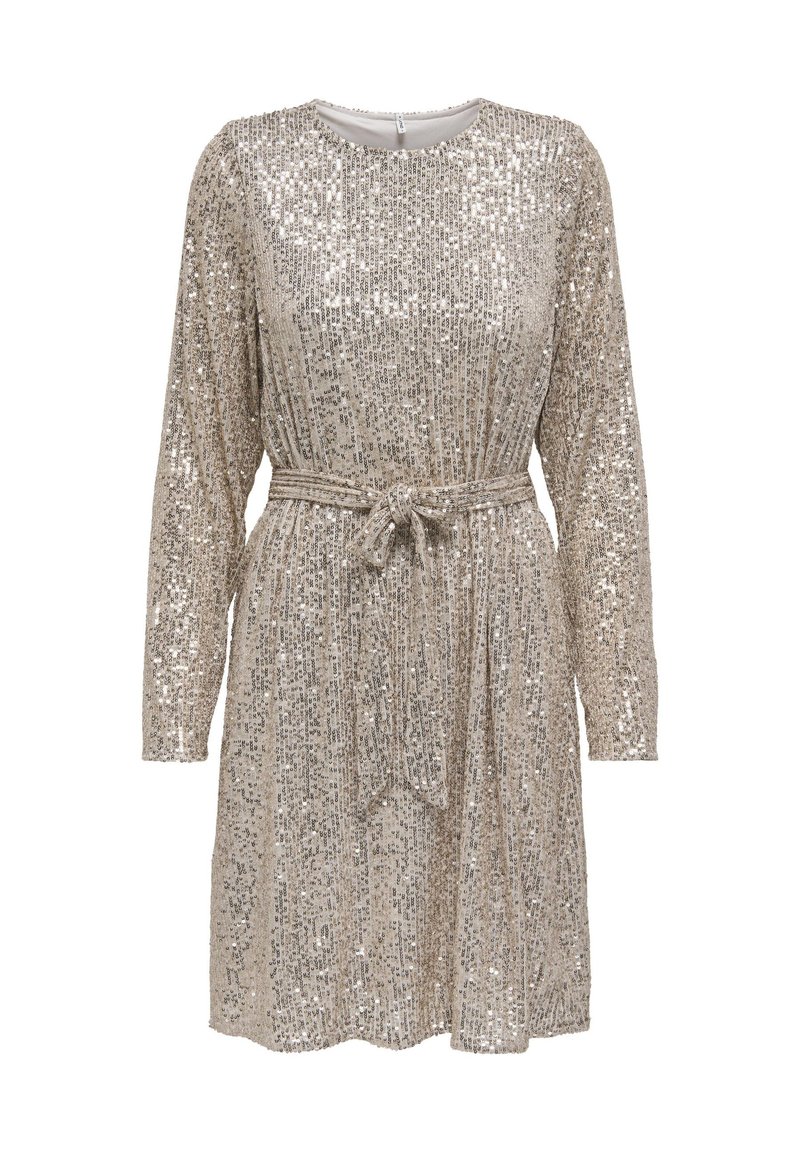 ONLY LS BELT SEQUINS - Cocktail dress / Party dress - pumice stone detail  pumioce stone sequins/beige - Zalando.ie