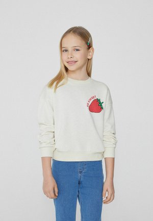 Sweatshirt - aufdruck bianco perla stampa strawberry
