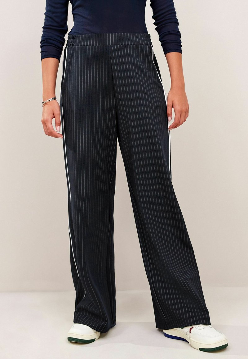 Next WIDE LEG SIDE STRIPE  - Tygbyxor - navy