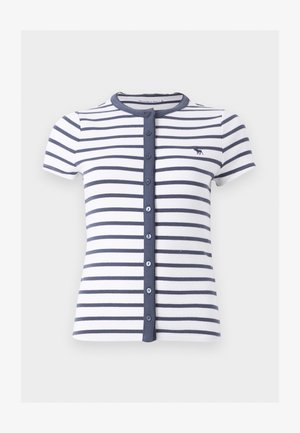 Abercrombie & Fitch, ICON BUTTON THRU - Μπλουζάκι με στάμπα - white