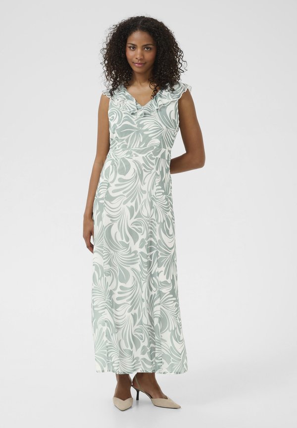 Maxikleid - jadeite w gardenia aop