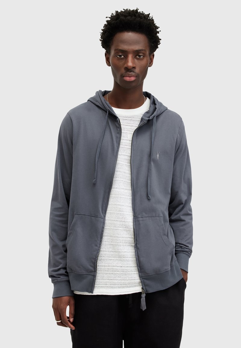 AllSaints BRACE ZIP HOODY - Majica s kapuljačom i patentnim zatvaračem - workers blue