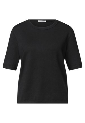 Street One, KURZARM PULLOVER MIT RUNDHALS IN UNIFARBE - T-shirt basique - black
