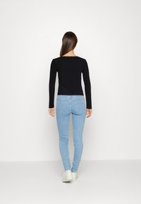 TOM TAILOR DENIM WITH BUTTONS - Langarmshirt - deep black
