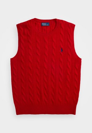 Polo Ralph Lauren CABLE KNIT WOOL CASHMERE SWEATER VEST - Jersey de punto - red