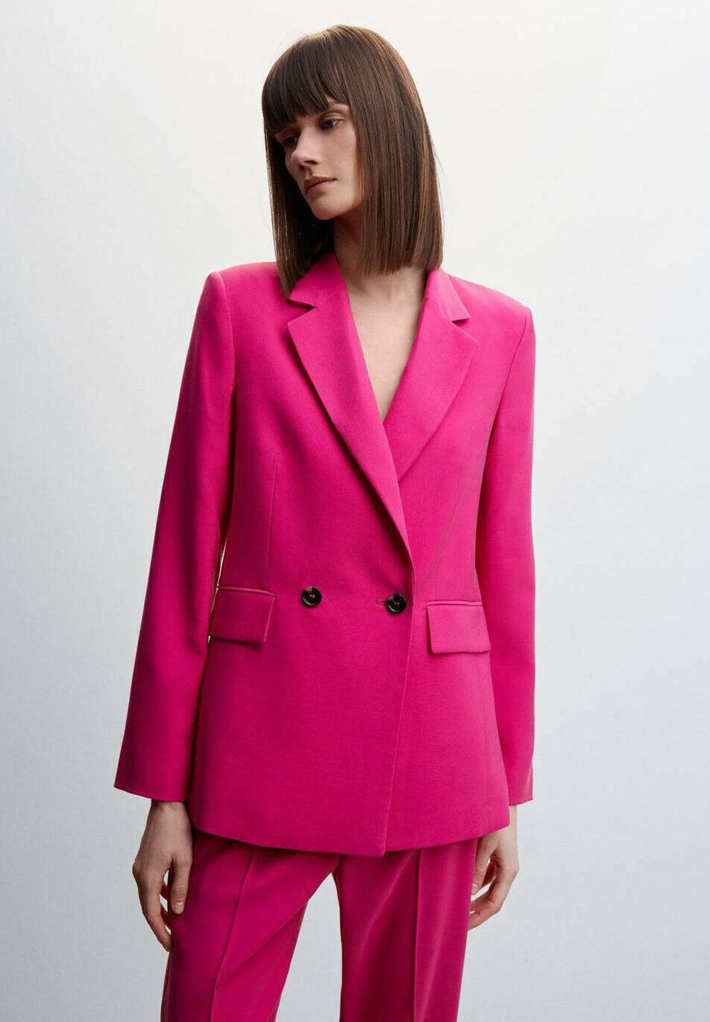 Mango Blazer Pink Tailleur Rose Mango Veste Blazer Velours Veste