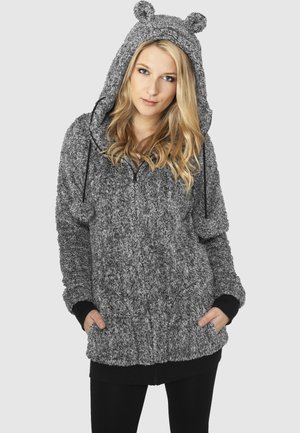 Urban Classics Jachetă din fleece - black/white
