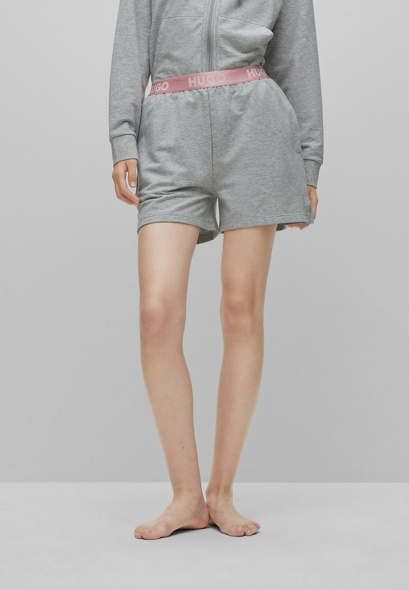 HUGO Sporty Logo Pants – Pantaloni Loungewear Donna In Cotone, Grigio, Moderni