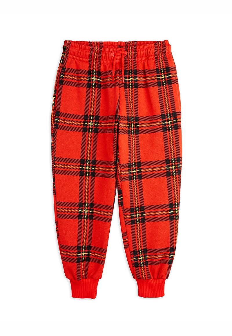 Mini Rodini CHECK UNISEX - Donji dijelovi trenirke - red