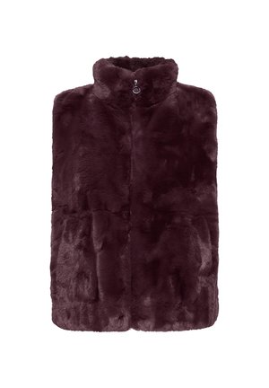 Street One, FAKE FUR WESTE MIT STEHKRAGEN UND ZIPPER - Veste sans manches - rustic rouge
