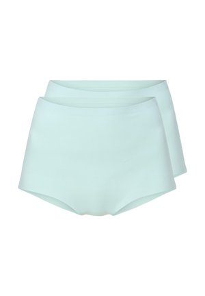 Pakiet dwóch majtek wysokich w kolorze jasnej miętowej zieleni. Gładki, elastyczny materiał o minimalistycznym wzornictwie i bez widocznych szwów.