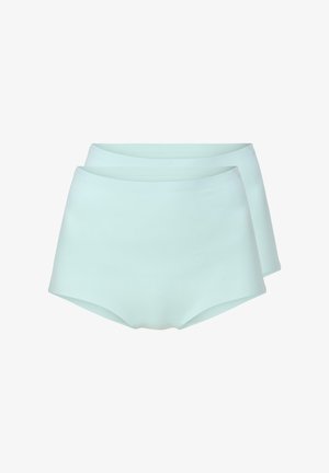 Pack de deux culottes taille haute en vert menthe clair. Tissu lisse et extensible avec un design minimaliste et sans coutures visibles.