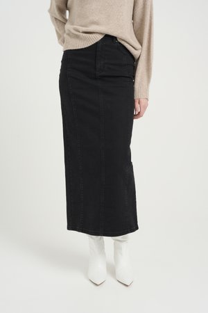 TILLIA LONG SKIRT - Denimnederdele - dark grey washed