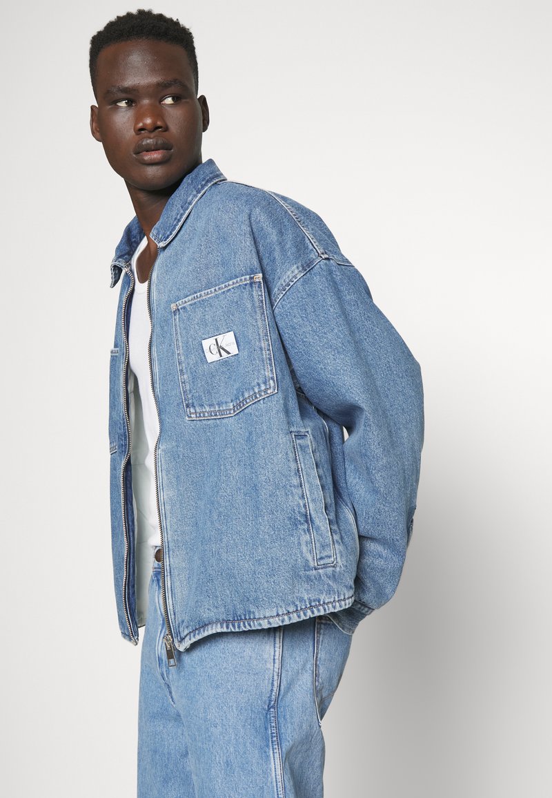 Calvin Klein Jeans BOXY ZIP PADDED SHIRT JACKET - Denim jacket  