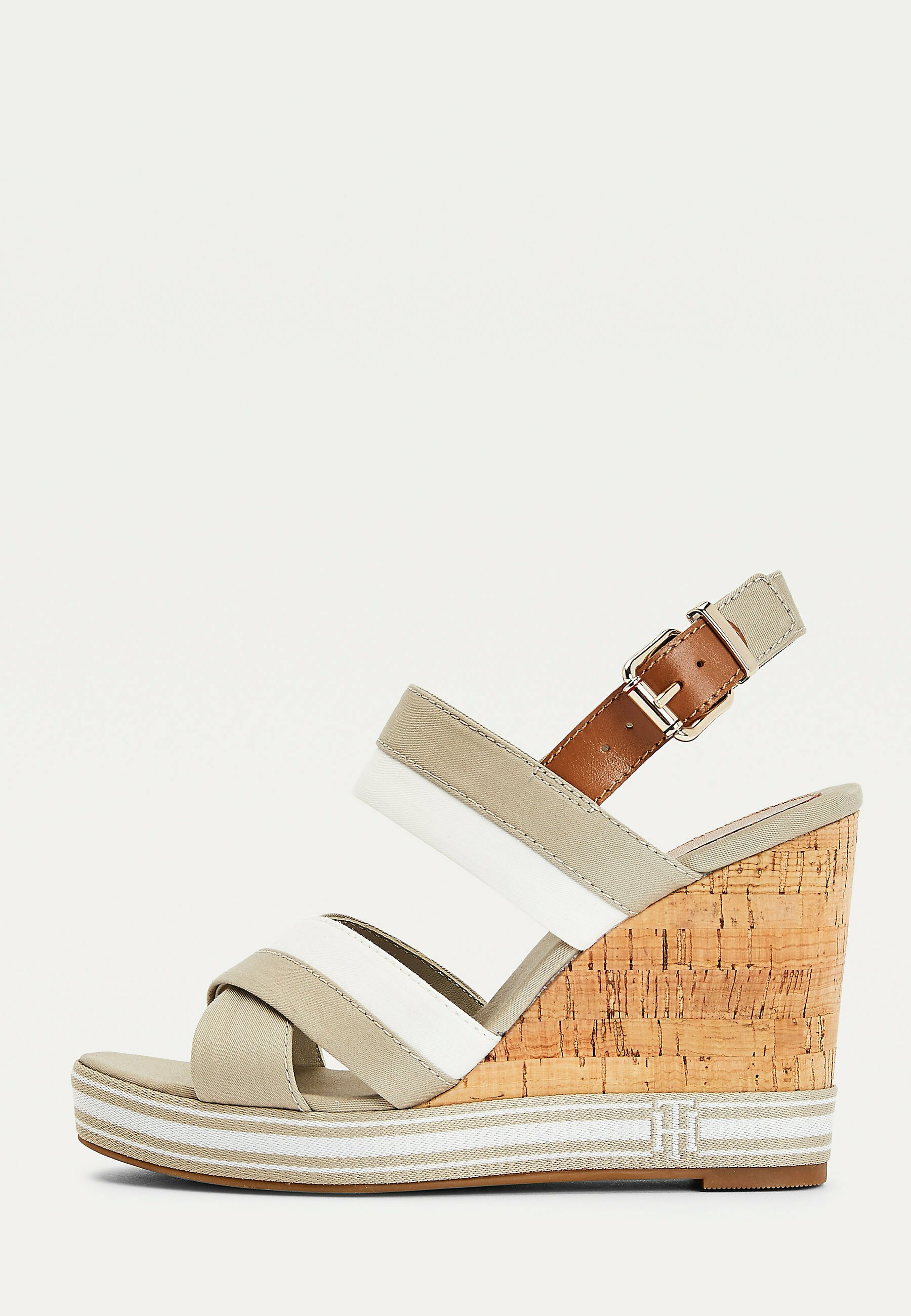 Tommy Hilfiger ESSENTIAL MONOGRAM - Sandalen met sleehak - stone/Graniet -  Zalando.nl