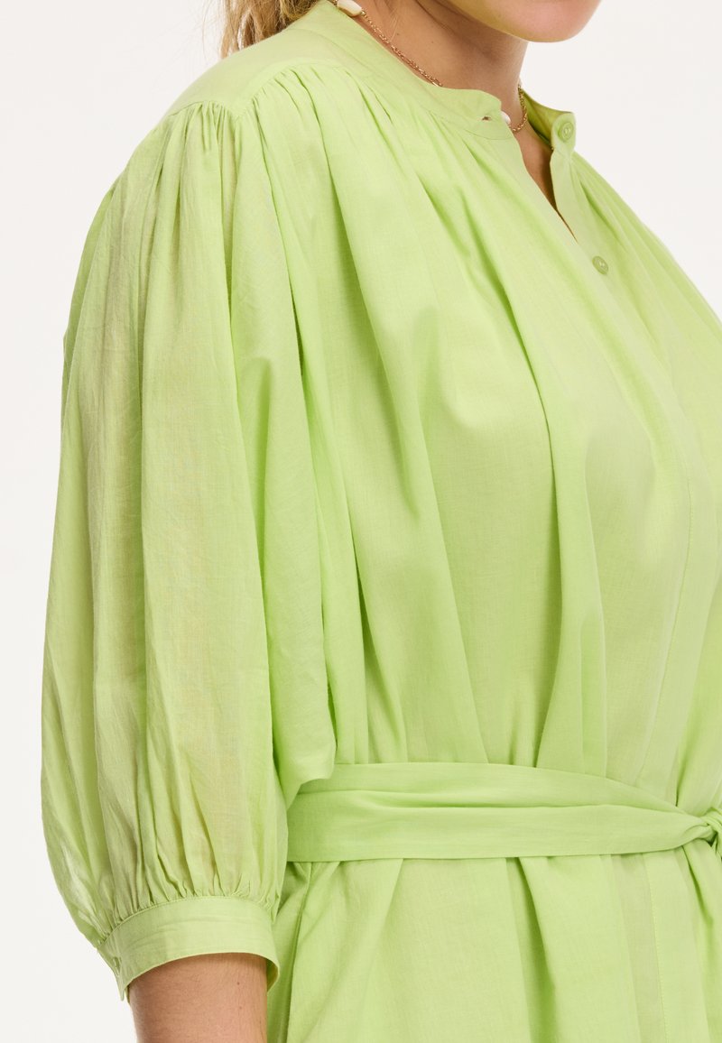 babyletto green dresser Pink Lime Green Contrast Trim V Neck T-shirt Dress