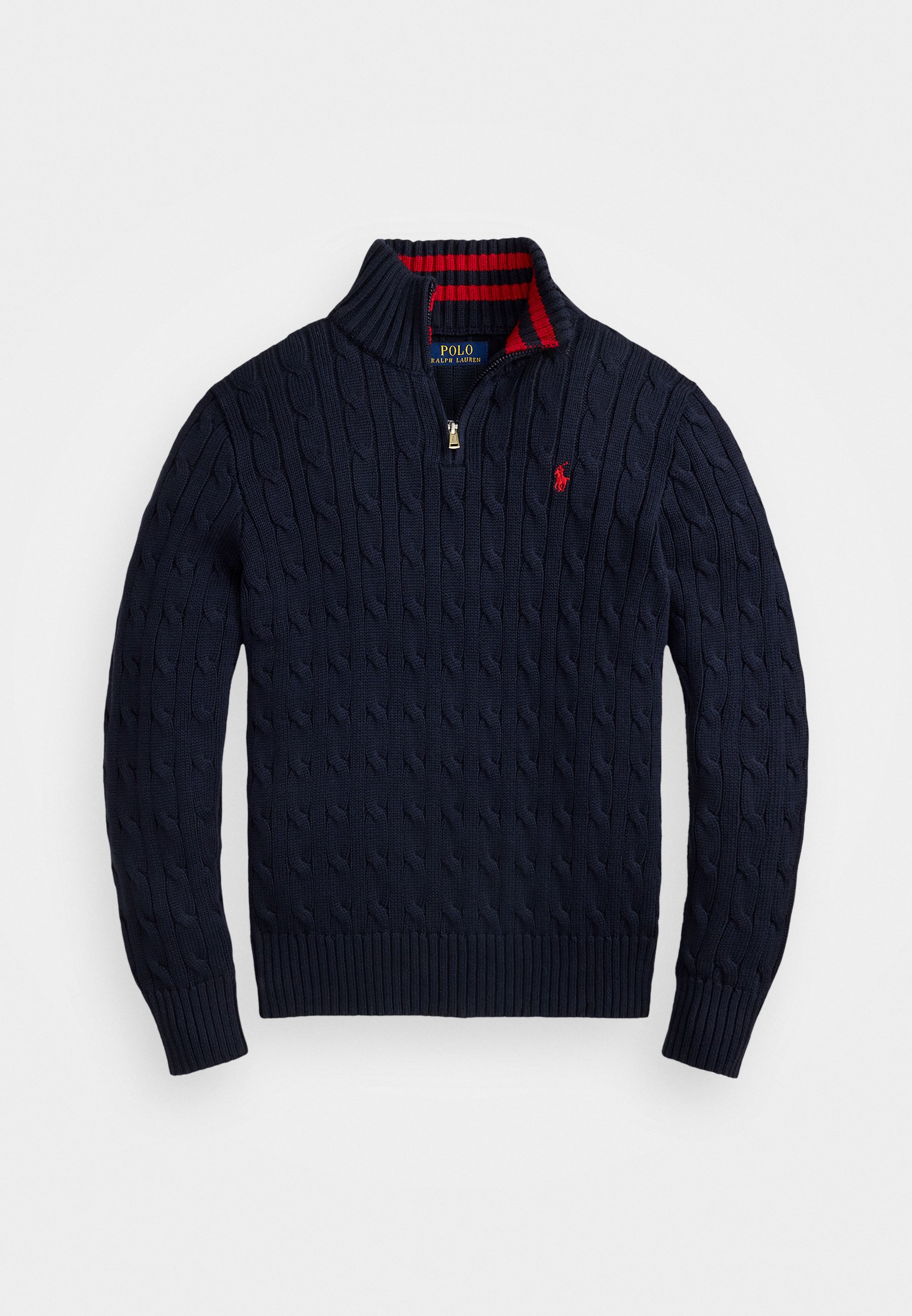 Half Zip Navy Blue Polo Sweater Polo Ralph Lauren CABLE KNIT