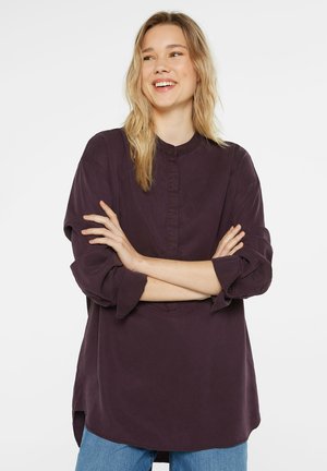 LANGARM MIT VERDECKTER KNOPFLEISTE - Bluse - deep plum