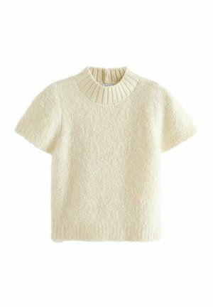 SHORT SLEEVE BOUCLÉ TEXTURED - REGULAR FIT - Jednoduché tričko - white ecru