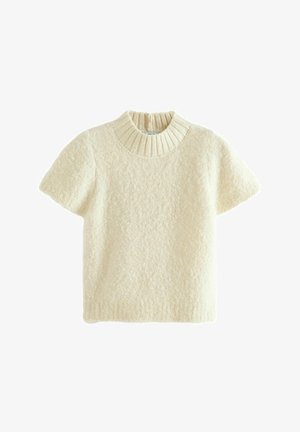 Next SHORT SLEEVE BOUCLÉ TEXTURED - REGULAR FIT - Pamata T-krekls - white ecru