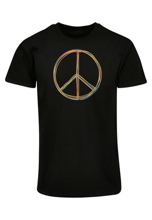 PEACE - MULTICOLOR - T-shirts med print - black