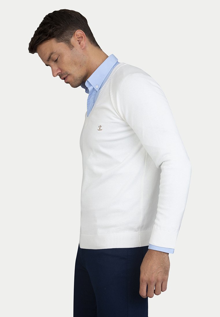 Herren Strickjacken | Sir Raymond Tailor ARMA Strickpullover ecru/offwhite - LG72413 Herren Strickjacken | Sir Raymond Tailor ARMA Strickpullover ecru/offwhite - LG72413