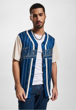 TREING BLOCK PINSTRIPE BASEBALL - Marškiniai - navy cream