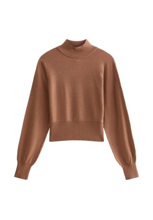 New Look, STONE HIGH NECK BATWING SLEEVE KNITTED JUMPER - Strickpullover - stone