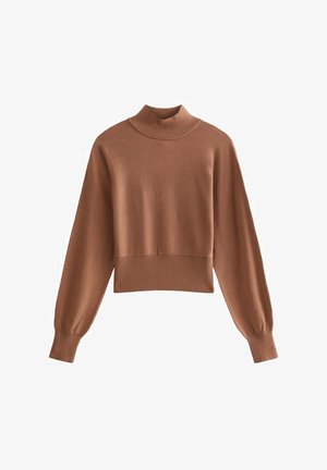 New Look, STONE HIGH NECK BATWING SLEEVE KNITTED JUMPER - Strickpullover - stone