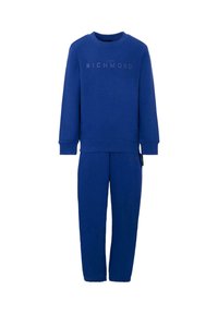 Niebiści bluza i spodnie dresowe wykonane z miękkiego materiału. Posiadają ribbowe wykończenie dekoltu i mankietów oraz wytłoczone logo z przodu.