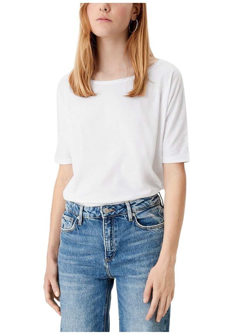 QS BAUMWOLLMIX - T-shirt basic - white
