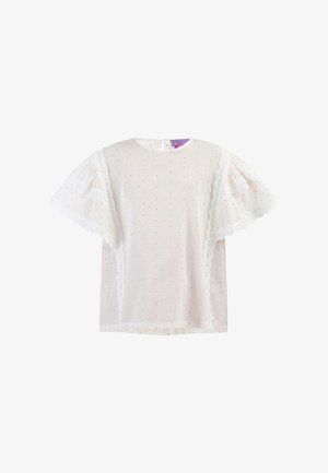 Bluză - weiss/pink/orange punkte